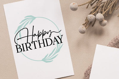 Botanical Happy Birthday Art SVG RFCreative 