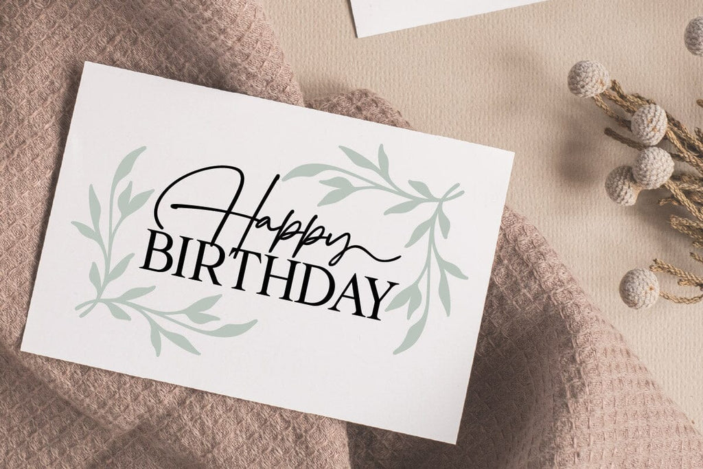 Botanical Happy Birthday - So Fontsy