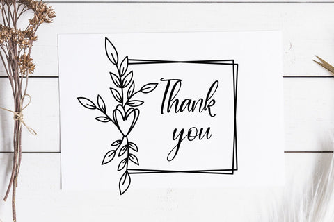 Botanical Heart Square Frame SVG | Floral Monogram Border Cut File SVG Tafti Art 