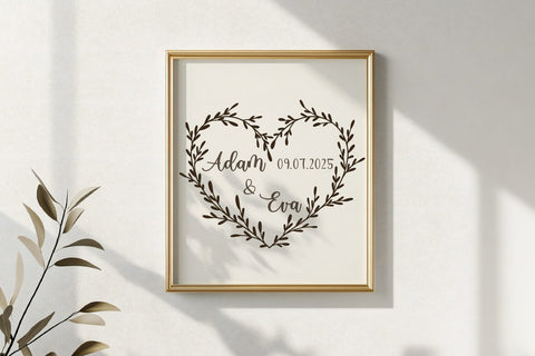 Botanical Heart Wreath SVG | Romantic Leaf Frame Cut File for Cricut & Silhouette SVG Tafti Art 