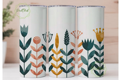 Botanical Minimalist Tumbler Wrap PNG Sublimation PixelChick 