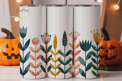Botanical Minimalist Tumbler Wrap PNG Sublimation PixelChick 