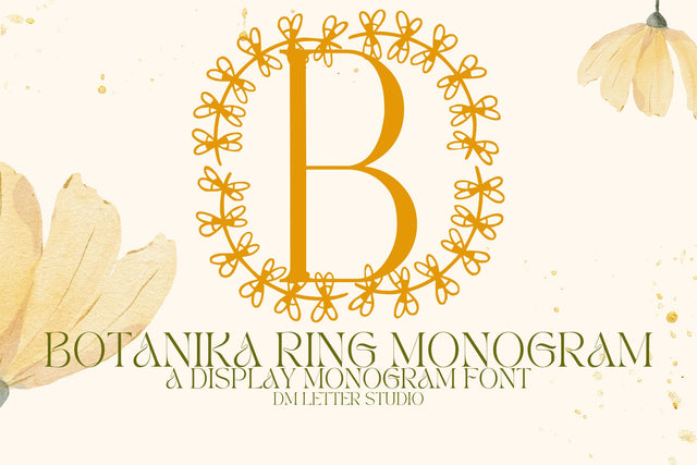 Botanika Ring Monogram Font Dm Letter Studio 