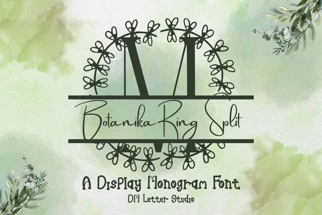 Botanika Ring Split Monogram Font Dm Letter Studio 