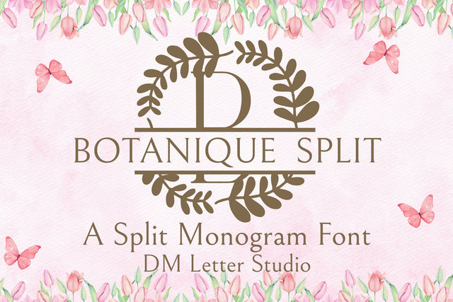 Botanique Split Monogram Font Dm Letter Studio 