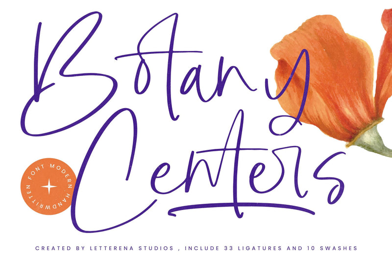 Botany Centers - Modern Handwritten Font Font Letterena Studios 