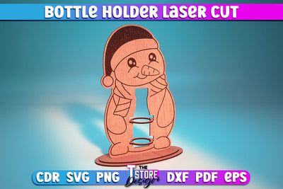 Bottle Holder Laser Cut | Wooden Holder Design | Craft Design | CNC Files SVG The T Store Design 