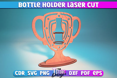 Bottle Holder Laser Cut | Wooden Holder Design | Craft Design | CNC Files SVG The T Store Design 