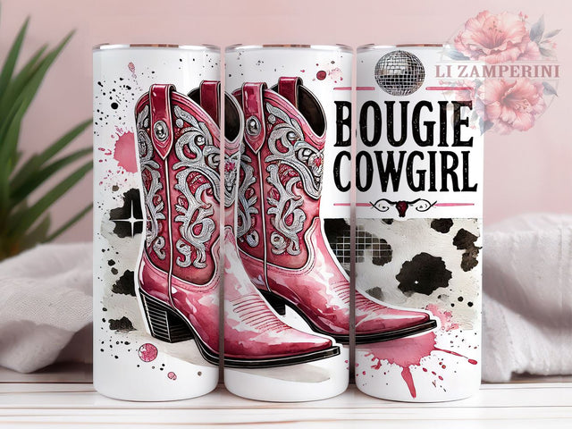 Bougie Cowgirl Boots Western Tumbler Wrap, Bougie Cowgirl Drinkware, Cowgirl Boots Tumbler, 20oz Tumbler Wrap, Sublimation Mug, Western Decor, Country Girl Gift Sublimation Li Zamperini 