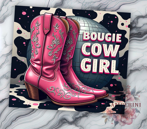 Bougie Cowgirl Boots Western Tumbler Wrap, Bougie Cowgirl Drinkware, Cowgirl Boots Tumbler, 20oz Tumbler Wrap, Sublimation Mug, Western Decor, Country Girl Gift Sublimation Li Zamperini 