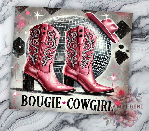 Bougie Cowgirl Boots Western Tumbler Wrap, Bougie Cowgirl Drinkware, Cowgirl Boots Tumbler, 20oz Tumbler Wrap, Sublimation Mug, Western Decor, Country Girl Gift Sublimation Li Zamperini 
