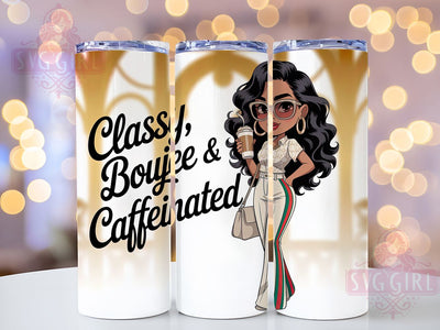 Boujee Caffeinated Black Girl Tumbler, Boujee Vibes, Caffeinated Life, Black Girl Magic, 20Oz Tumbler, Sublimation Wrap, Digital Download Sublimation SvggirlplusArt 