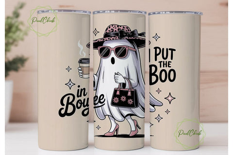 Boujee Ghost 20oz Tumbler Wrap Sublimation PixelChick 