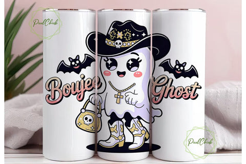 Boujee Ghost 20oz Tumbler Wrap Sublimation PixelChick 