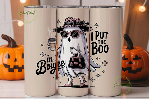 Boujee Ghost 20oz Tumbler Wrap Sublimation PixelChick 