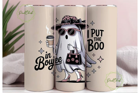 Boujee Ghost 20oz Tumbler Wrap Sublimation PixelChick 