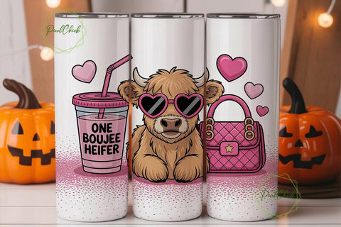 Boujee Heifer 20oz Tumbler Wrap Sublimation PixelChick 