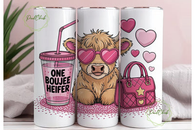 Boujee Heifer 20oz Tumbler Wrap Sublimation PixelChick 