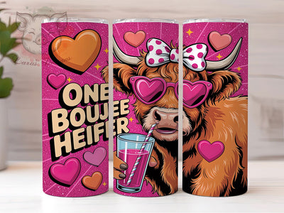 Boujee Heifer Cow 20oz Tumbler Wrap, Boujee Heifer Sublimation, Cartoon Cow PNG, Humorous Cow Design, 20oz Tumbler Wrap, Cute Cow Sublimation, Summer Vibes Wrap Sublimation Lara' s Designs 