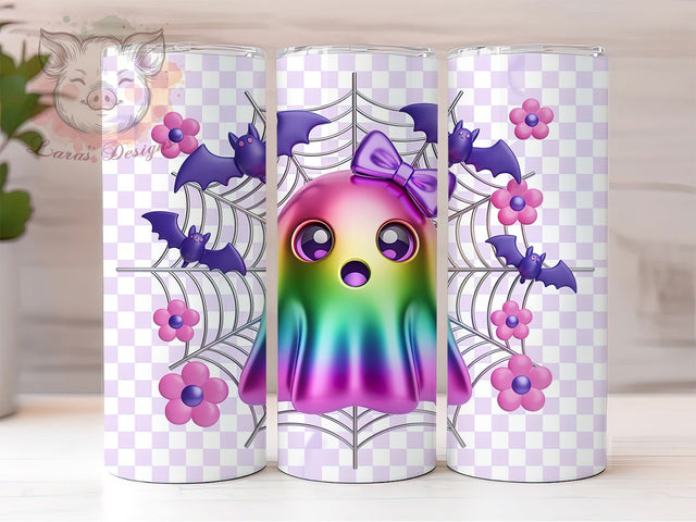 Boujee Neon Glam Spooky Halloween Tumbler, Neon Halloween Cup Wrap, 20Oz Sublimation Design, Glam Spooky Drinkware, Stylish Ghost Coffee Cup, Bright Boujee Tumbler, Neon Spooky Mug Sublimation Lara' s Designs 