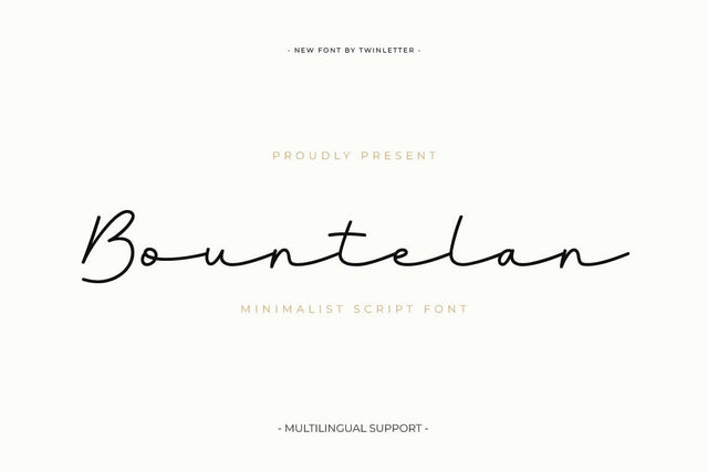 Bountelan - Script Monoline Font Font twinletter 