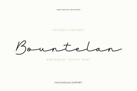 Bountelan - Script Monoline Font Font twinletter 