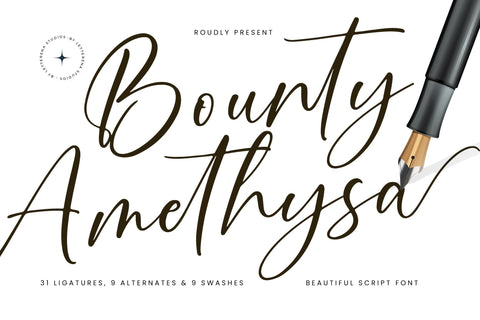 Bounty Amethysa - Beautiful Script Font Font Letterena Studios 