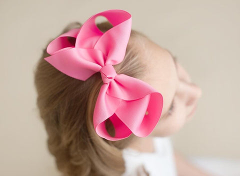 Boutique Solid Hair Bows Bows ARB Blanks Hot Pink 6" 