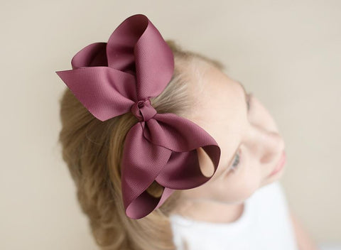 Boutique Solid Hair Bows Bows ARB Blanks Maroon 6" 