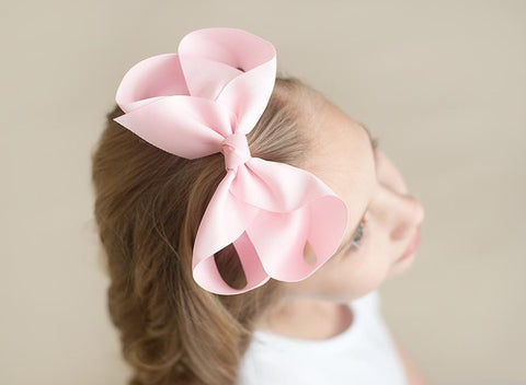 Boutique Solid Hair Bows Bows ARB Blanks Blossom Pink 6" 