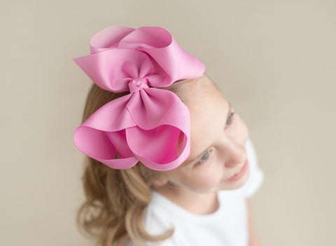 Boutique Solid Hair Bows Bows ARB Blanks Rose 8" 