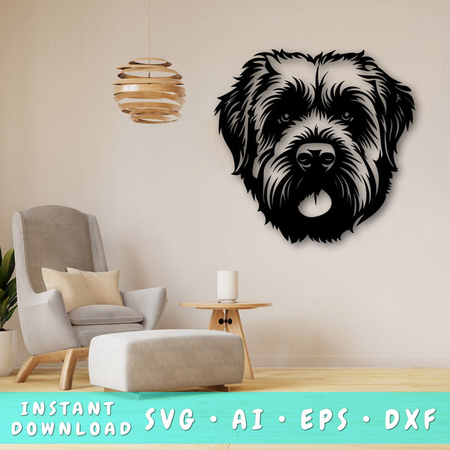 Bouvier des Flandres Laser SVG Cut File, Bouvier des Flandres Glowforge File, Bouvier des Flandres DXF, Bouvier des Flandres Wall Art SVG SVG HappyDesignStudio 