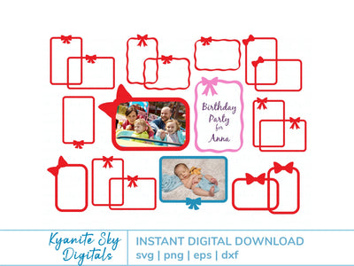Bow 4x6" Frames SVG Bundle bow ribbon borders SVG Kyanite Sky Digitals 