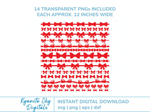 Bow Borders SVG Bundle repeatable 12 inch cute bow borders SVG Kyanite Sky Digitals 