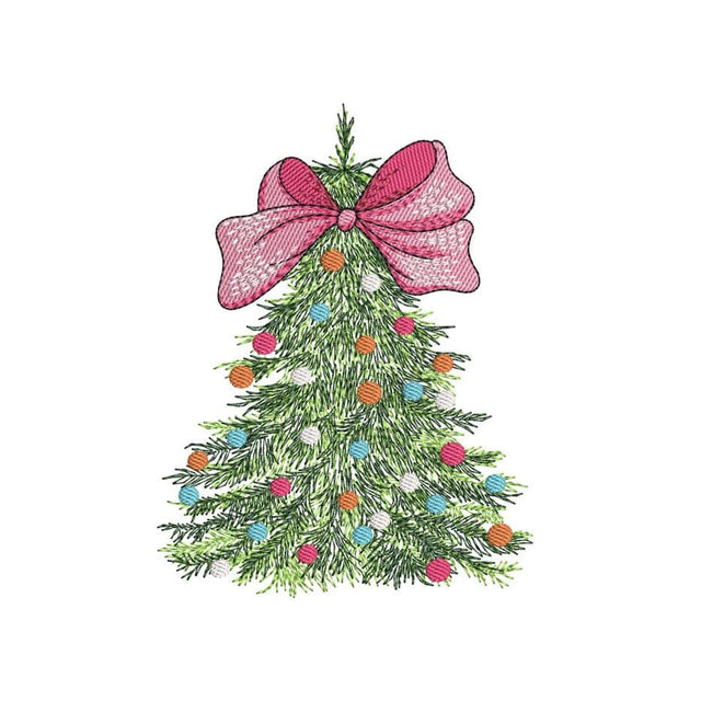 Bow Christmas Tree Embroidery Design, 3 sizes, Instant Download Embroidery/Applique DESIGNS Nino Nadaraia 