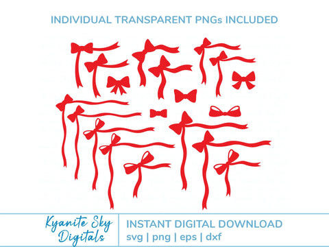 Bow Corner Borders SVG Bundle cute ribbon corner frames with bows SVG Kyanite Sky Digitals 