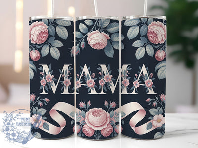 Bow Mama Floral 20oz Tumbler, Sublimation Gift, Ribbon Bow Mama Mug, 20oz Tumbler Design, Elegant Bow Graphic, Mom Appreciation Theme, Floral Wrap Sublimation ToriDesigns 