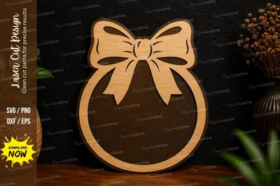 Bow Ornament Frame SVG Laser Cut Svg Design SVG Regulrcrative 