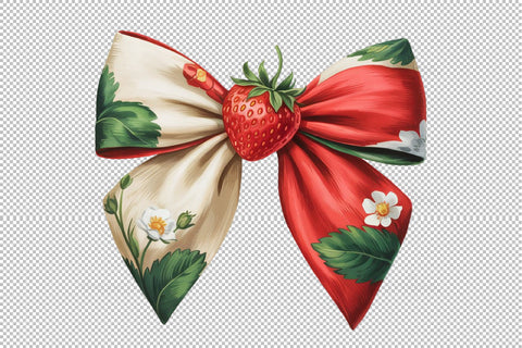 Bow Strawberry,Summer Png Sublimation designartist 