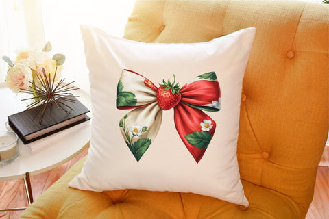 Bow Strawberry,Summer Png Sublimation designartist 