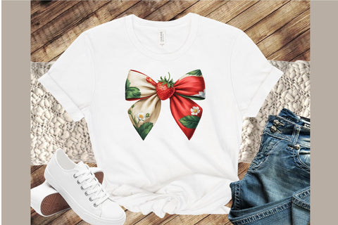 Bow Strawberry,Summer Png Sublimation designartist 
