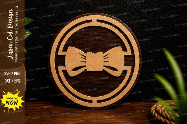 Bow Tie Circle Ornament Laser Cut SVG File SVG Regulrcrative 