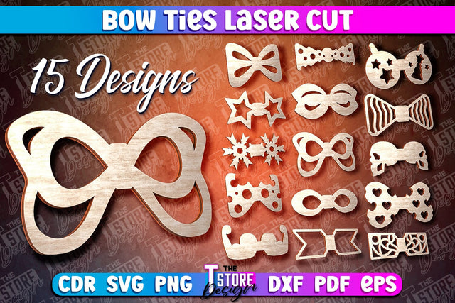 Bow Ties Laser Cut | Laser Cut Design | CNC files SVG The T Store Design 