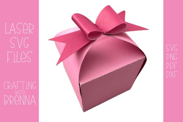 Bow Topped Treat Box SVG, Laser SVG File SVG Crafting With Brenna 