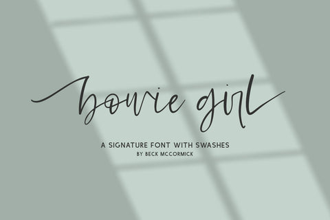 Bowie Girl Script Font Beck McCormick 