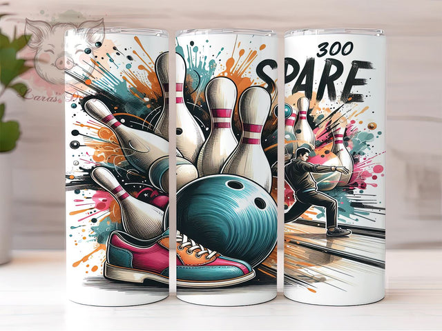 Bowling 20oz Tumbler Png, Straight & Tapered Tumbler Png, Sport Life Tumbler Png, Digital Download PNG Sublimation Lara' s Designs 
