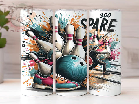 Bowling 20oz Tumbler Png, Straight & Tapered Tumbler Png, Sport Life Tumbler Png, Digital Download PNG Sublimation Lara' s Designs 