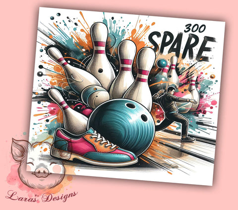 Bowling 20oz Tumbler Png, Straight & Tapered Tumbler Png, Sport Life Tumbler Png, Digital Download PNG Sublimation Lara' s Designs 