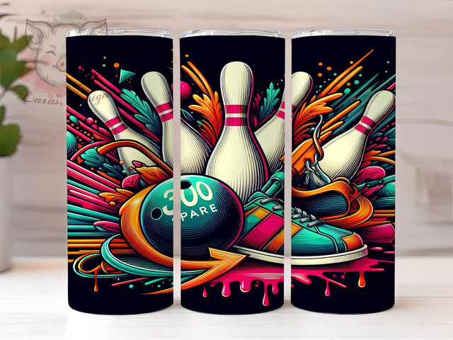 Bowling 20oz Tumbler Png, Straight & Tapered Tumbler Png, Sport Life Tumbler Png, Digital Download PNG Sublimation Lara' s Designs 