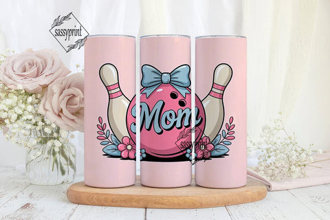 Bowling Mom 20oz Tumbler Wrap Sublimation sassyprint 